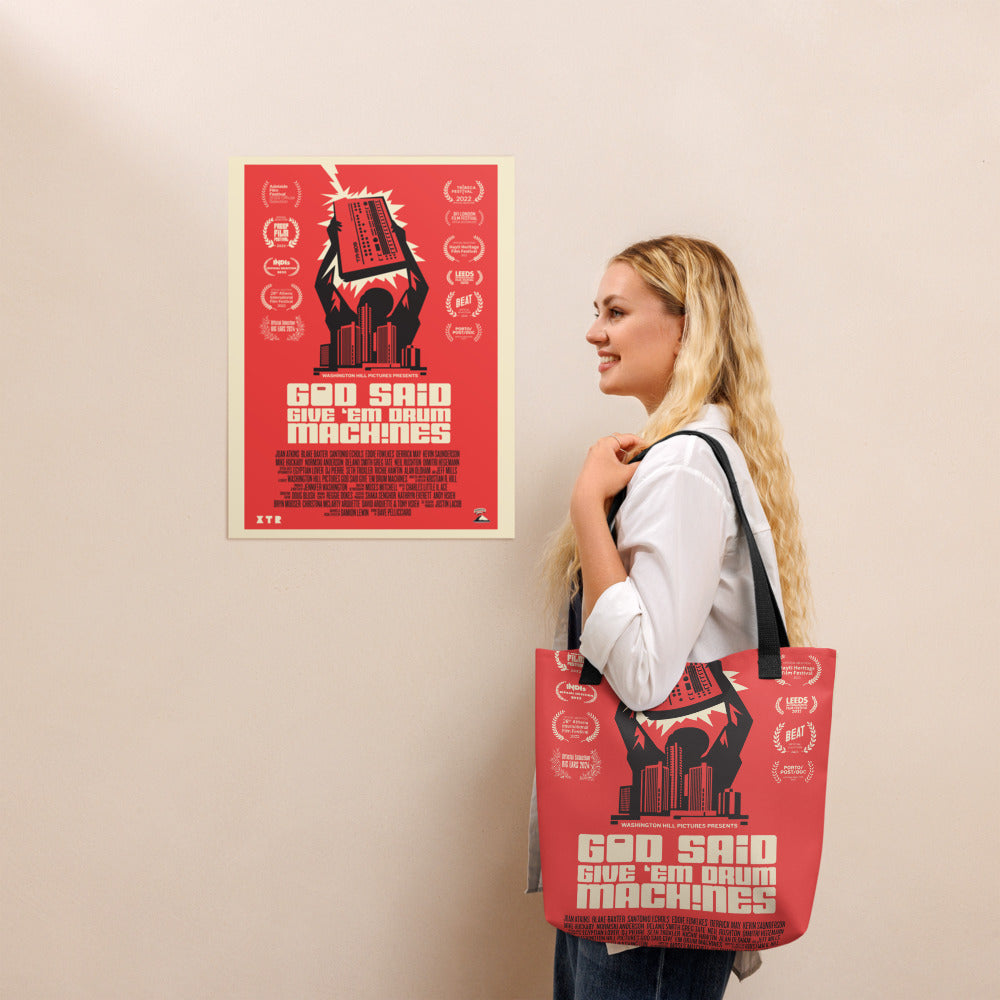 God Said Give 'Em Drum Machines Classic w/ Laurels 18x24